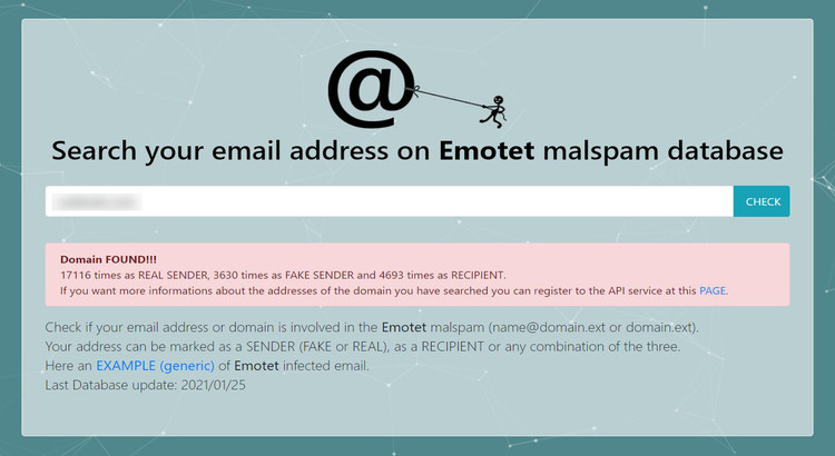 Esta web te permite comprobar si tu correo o dominio ha sido utilizado en ataques de Emotet, «el malware más peligroso del mundo»