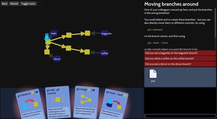 Aprende a programar colaborativamente con Git jugando a ‘Oh My Git!’, un videojuego libre al que tú mismo puedes contribuir